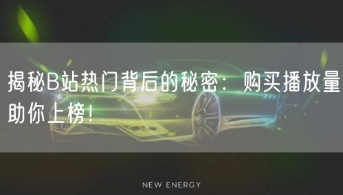 揭秘B站热门背后的秘密：购买播放量助你上榜！