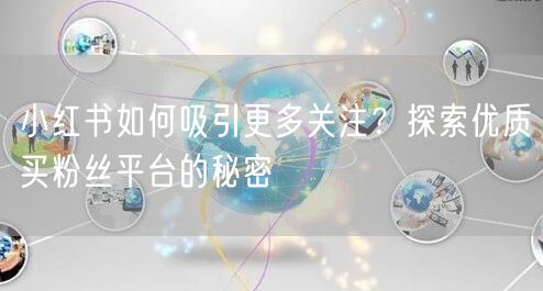 小红书如何吸引更多关注？探索优质买粉丝平台的秘密