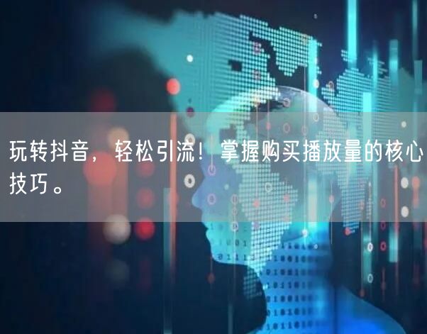 玩转抖音，轻松引流！掌握购买播放量的核心技巧。