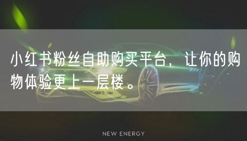 小红书粉丝自助购买平台，让你的购物体验更上一层楼。