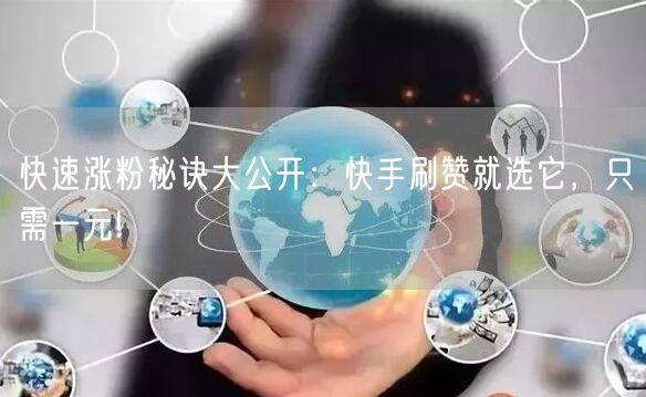 快速涨粉秘诀大公开：快手刷赞就选它，只需一元!