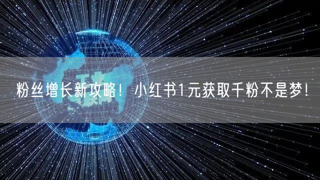 粉丝增长新攻略！小红书1元获取千粉不是梦！