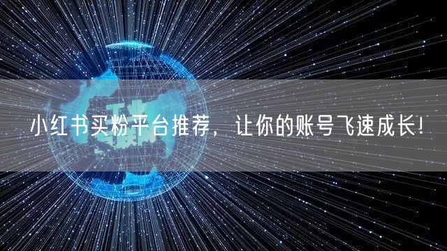小红书买粉平台推荐，让你的账号飞速成长！