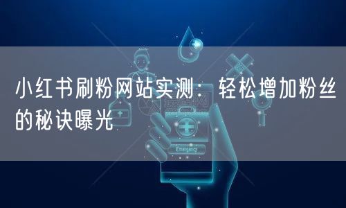 小红书刷粉网站实测：轻松增加粉丝的秘诀曝光