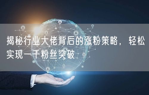揭秘行业大佬背后的涨粉策略，轻松实现一千粉丝突破