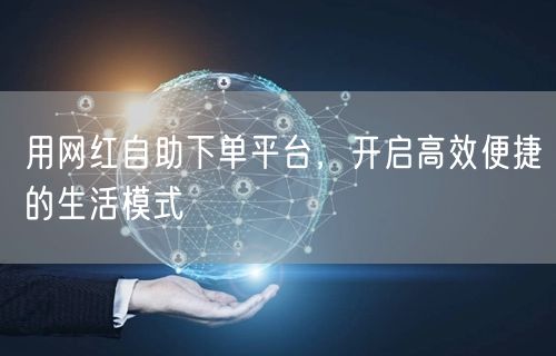 用网红自助下单平台，开启高效便捷的生活模式