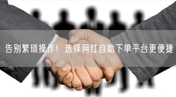 告别繁琐操作！选择网红自助下单平台更便捷