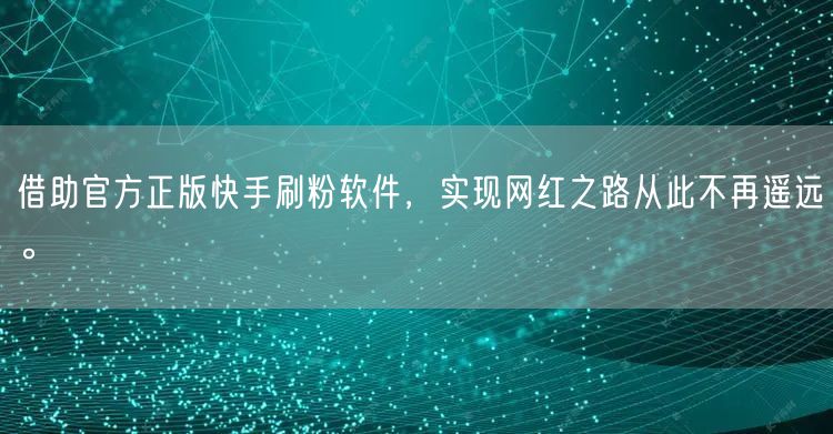 借助官方正版快手刷粉软件，实现网红之路从此不再遥远。