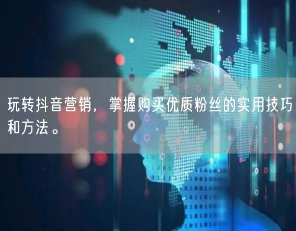 玩转抖音营销，掌握购买优质粉丝的实用技巧和方法。