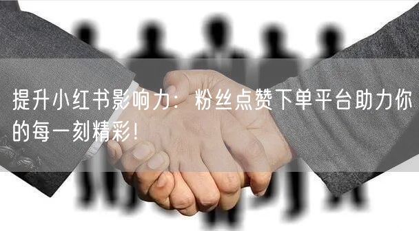 提升小红书影响力：粉丝点赞下单平台助力你的每一刻精彩！