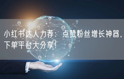 小红书达人力荐：点赞粉丝增长神器，下单平台大分享！