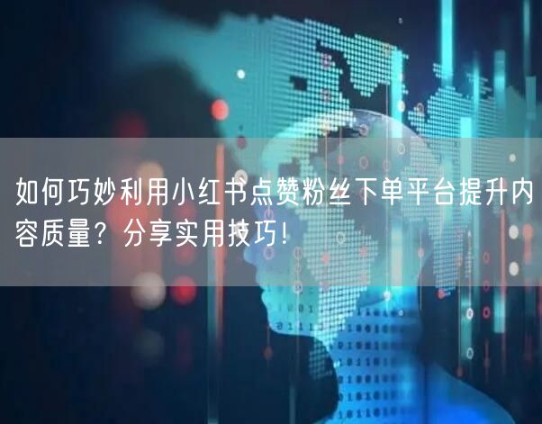 如何巧妙利用小红书点赞粉丝下单平台提升内容质量？分享实用技巧！