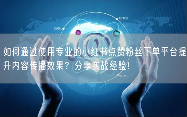如何通过使用专业的小红书点赞粉丝下单平台提升内容传播效果？分享实战经验！