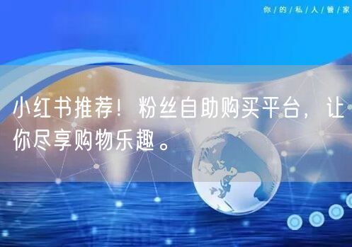 小红书推荐！粉丝自助购买平台，让你尽享购物乐趣。